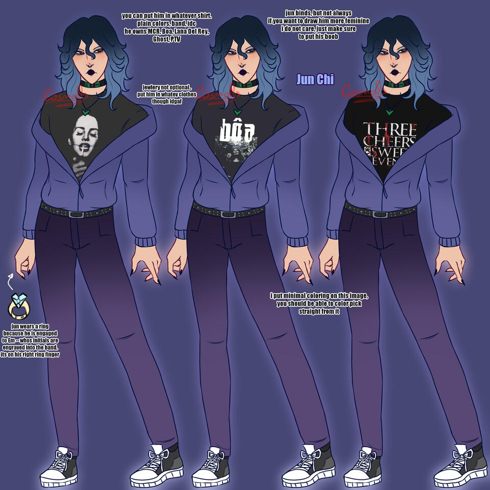 Character ref, full body flat colors