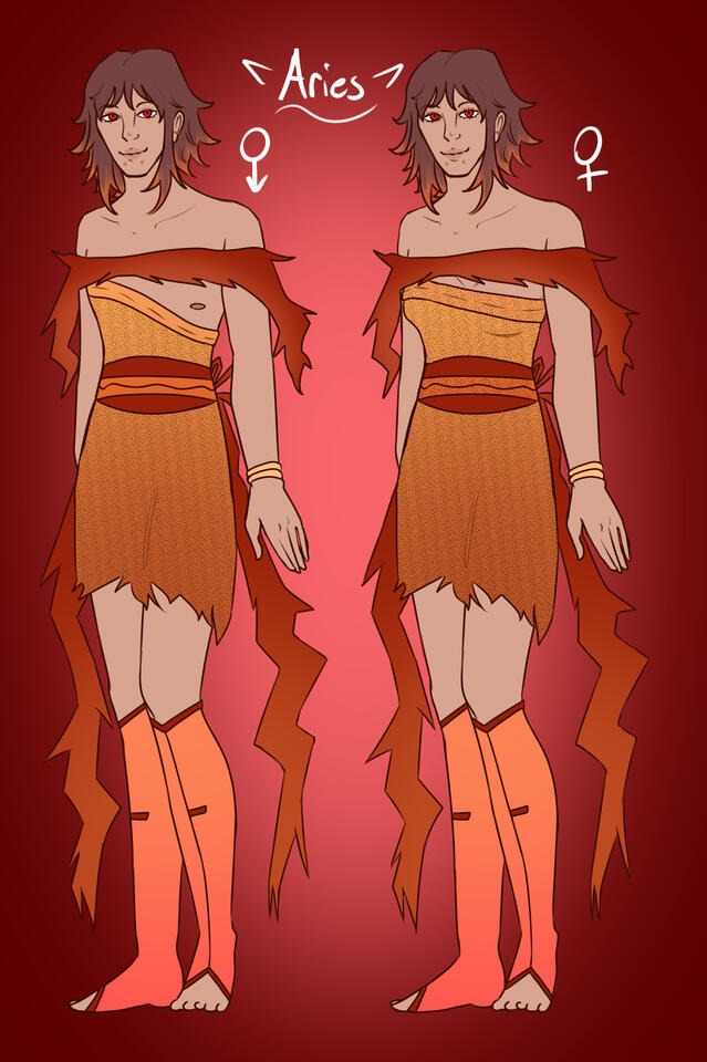 Character ref, full body flat colors